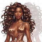 Glam Black Women Clipart Bundle: Afrocentric Fashion PNGs