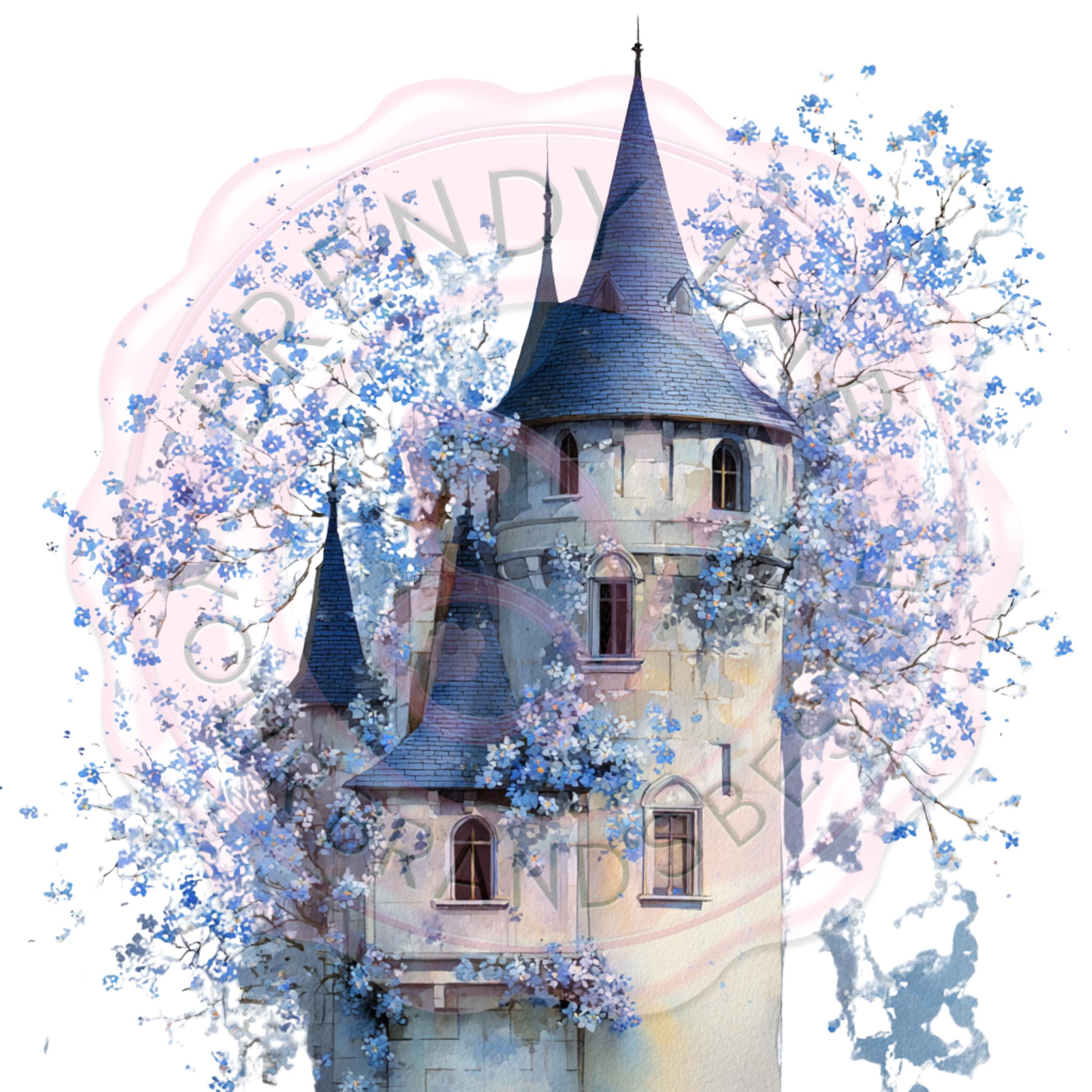Blue Watercolor Clipart Bundle: Cottagecore, French Vintage PNGs
