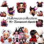 Halloween Clipart Bundle  for Crafters Transparent PNGs