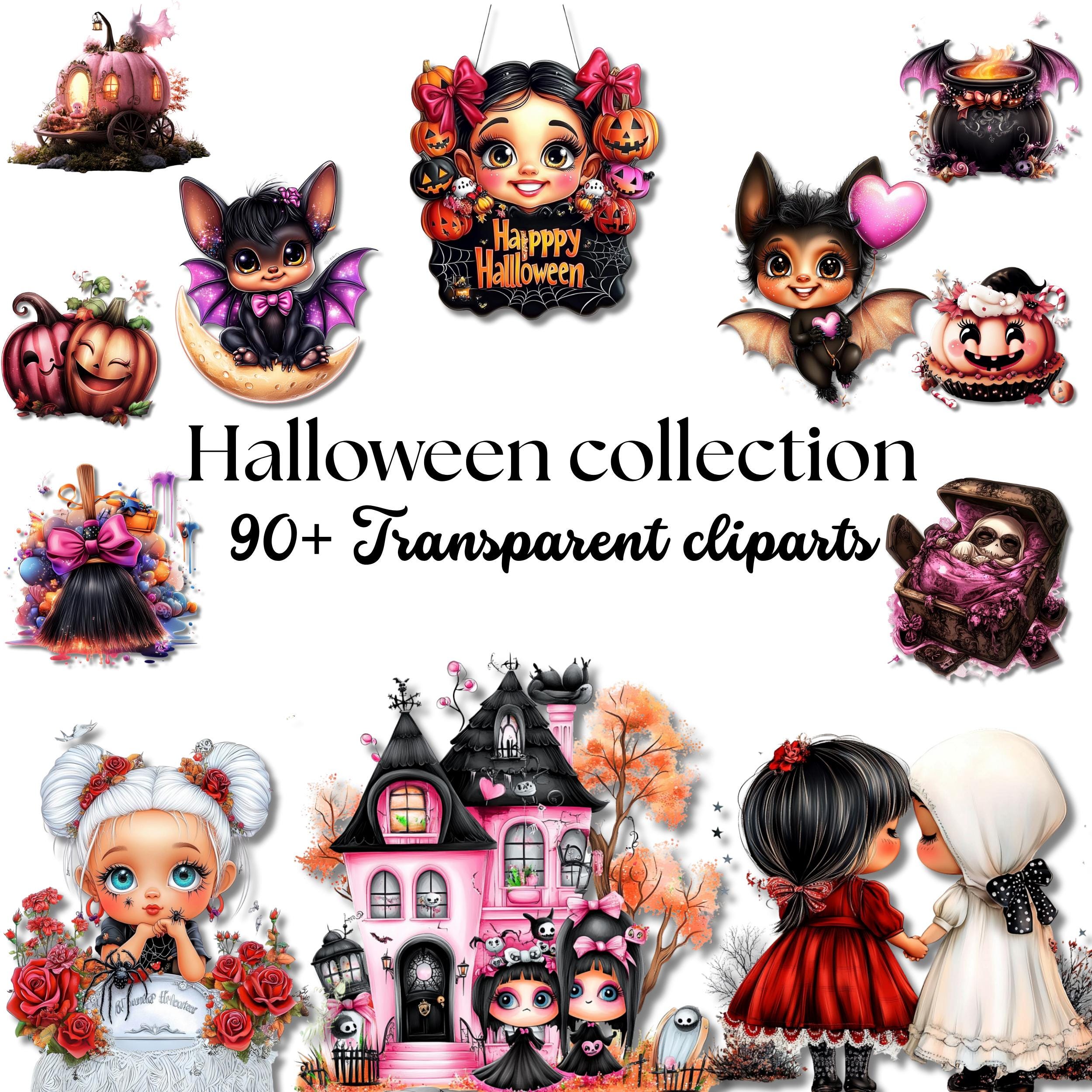 Halloween Clipart Bundle  for Crafters Transparent PNGs