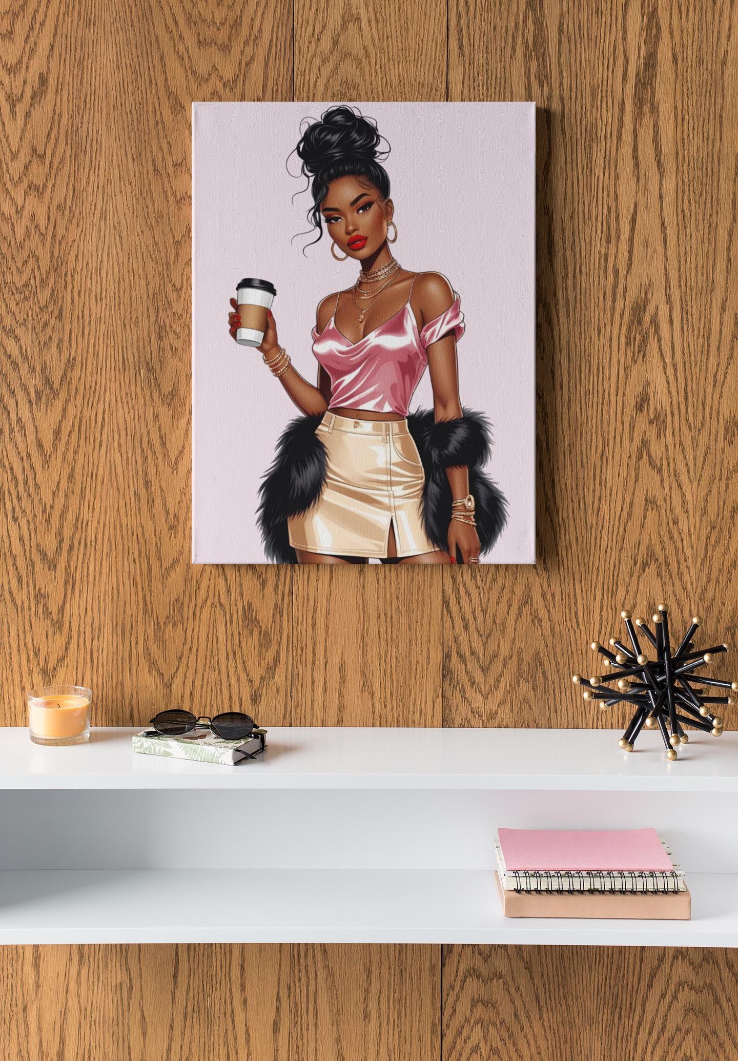 Black Woman Art: Glam Goddess Illustrations - Print-on-Demand, Journaling
