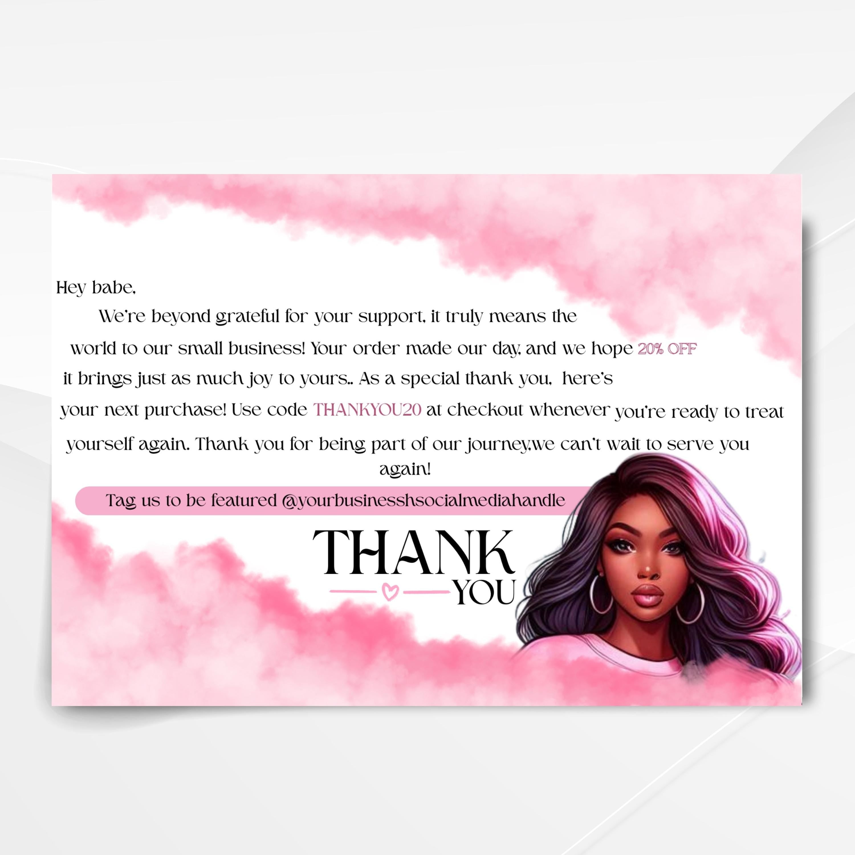 DIY Thank You Card Template: Editable Small Business Packaging (Canva)