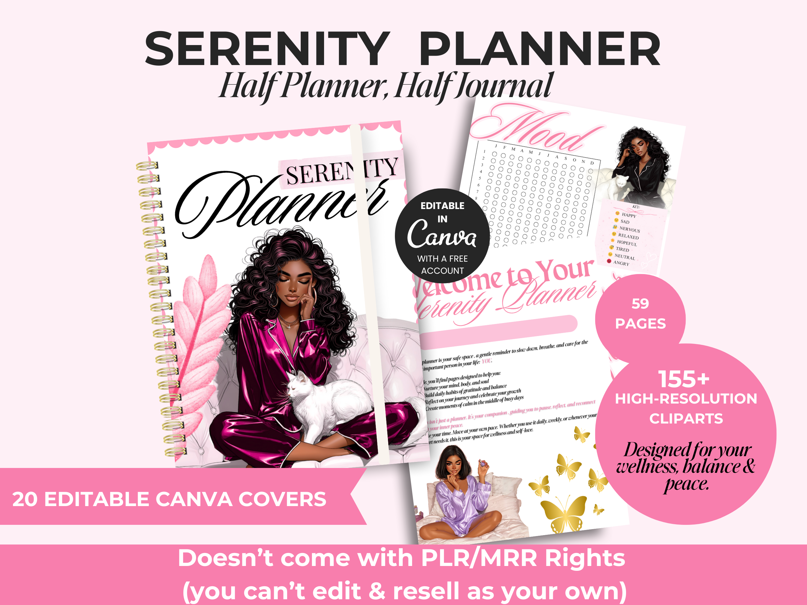 Serenity Wellness & Self-Care Planner PLR Bundle