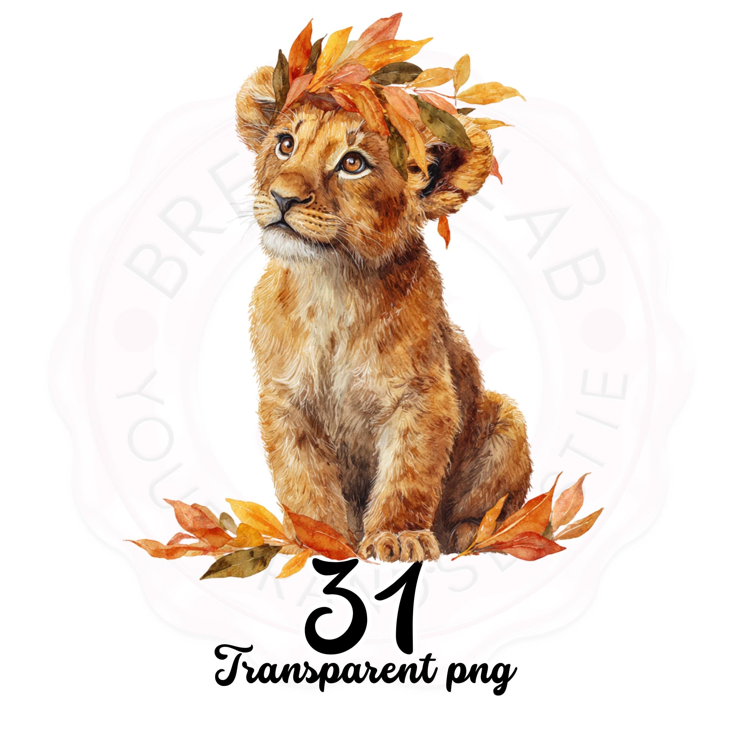 Watercolor Woodland & Sea Animal Clipart: 31 PNG Nursery Art Bundle
