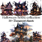 Haunted House Clipart Bundle: 30+ Spooky Halloween PNG Graphics