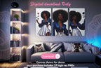 Black Woman Afro Art: Confident Fashion Girl PNG Clipart Bundle