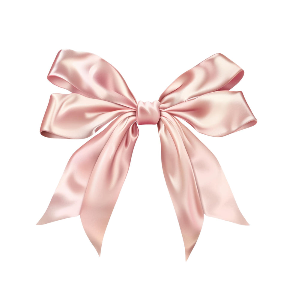 Watercolor Pink Bow Clipart Bundle: Satin & Ribbon PNG Graphics