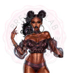 Black Girl Witch Clipart: Fall Fashion PNGs for Halloween