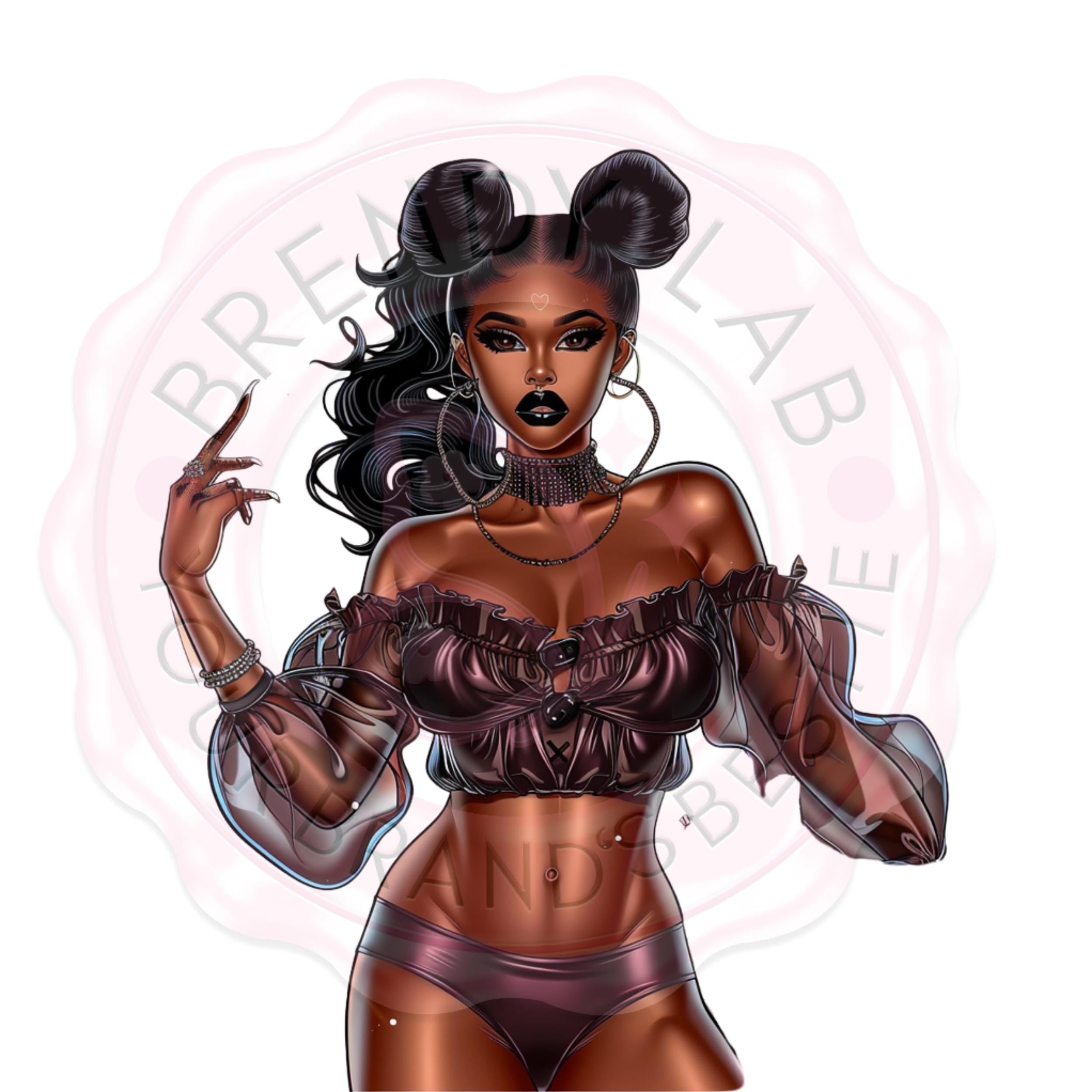 Black Girl Witch Clipart: Fall Fashion PNGs for Halloween