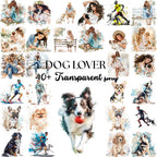 Watercolor Dog Mom & Dad Clipart Bundle: 45+ PNG Family Pet Art