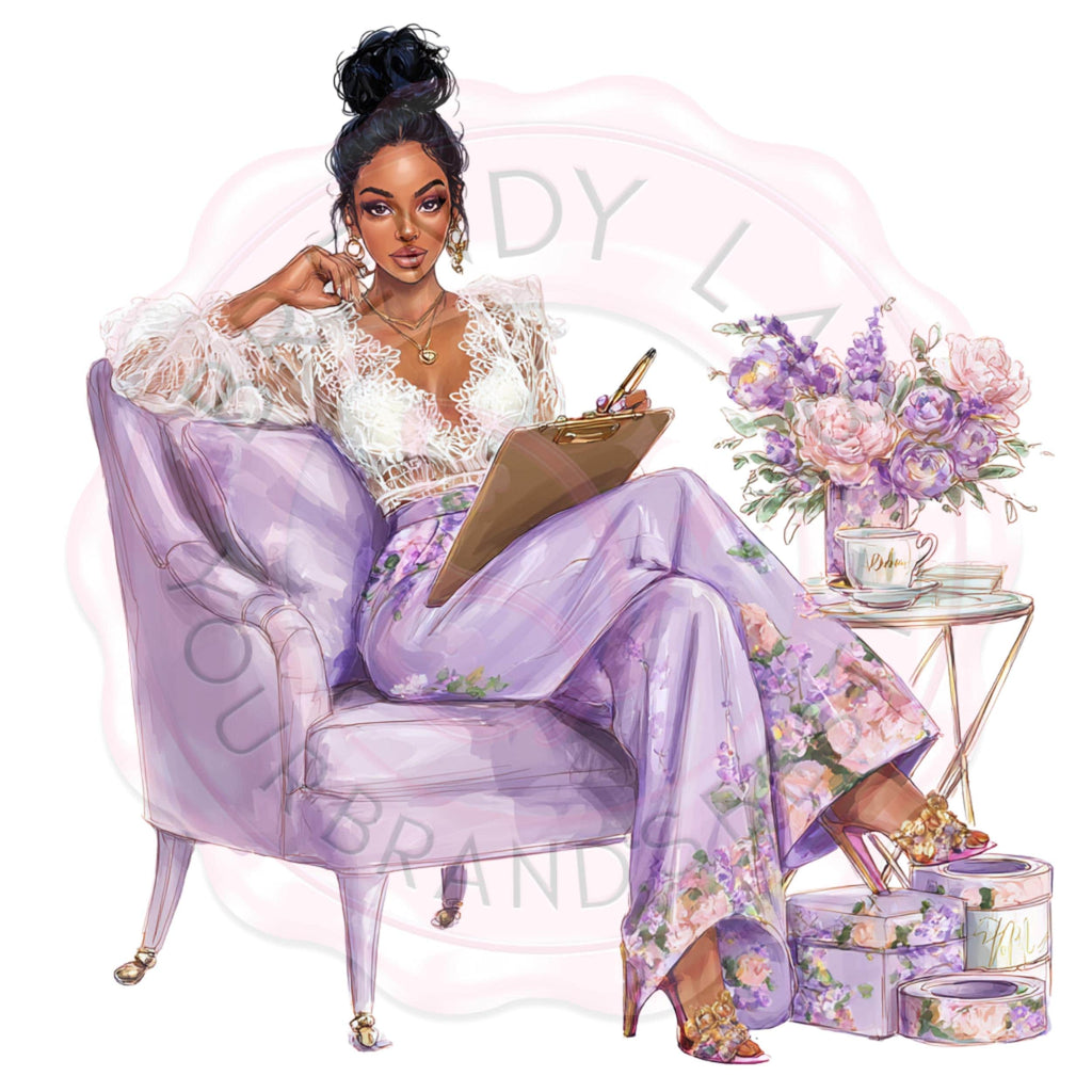 Lilac Watercolor Clipart Bundle: Cozy Lifestyle PNG Images