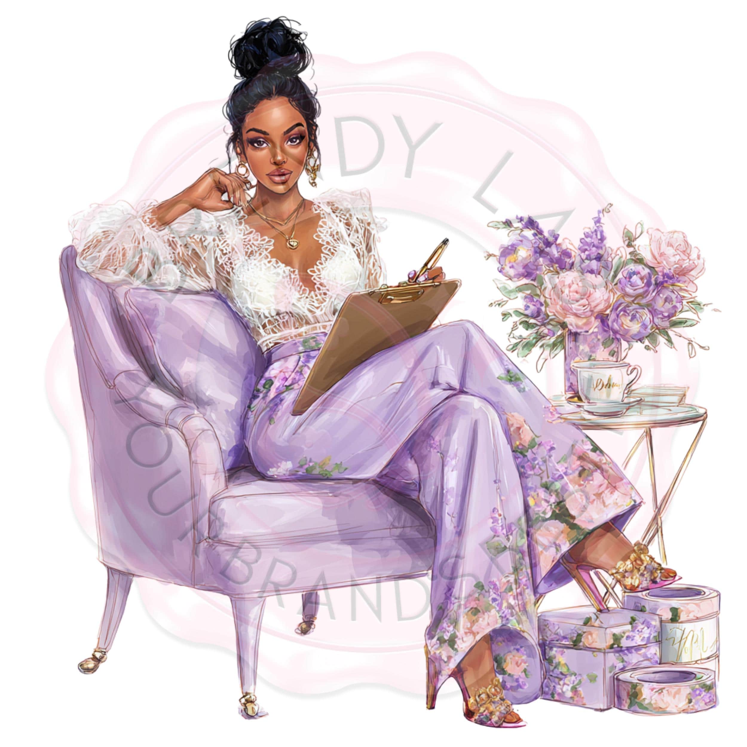 Lilac Watercolor Clipart Bundle: Cozy Lifestyle PNG Images