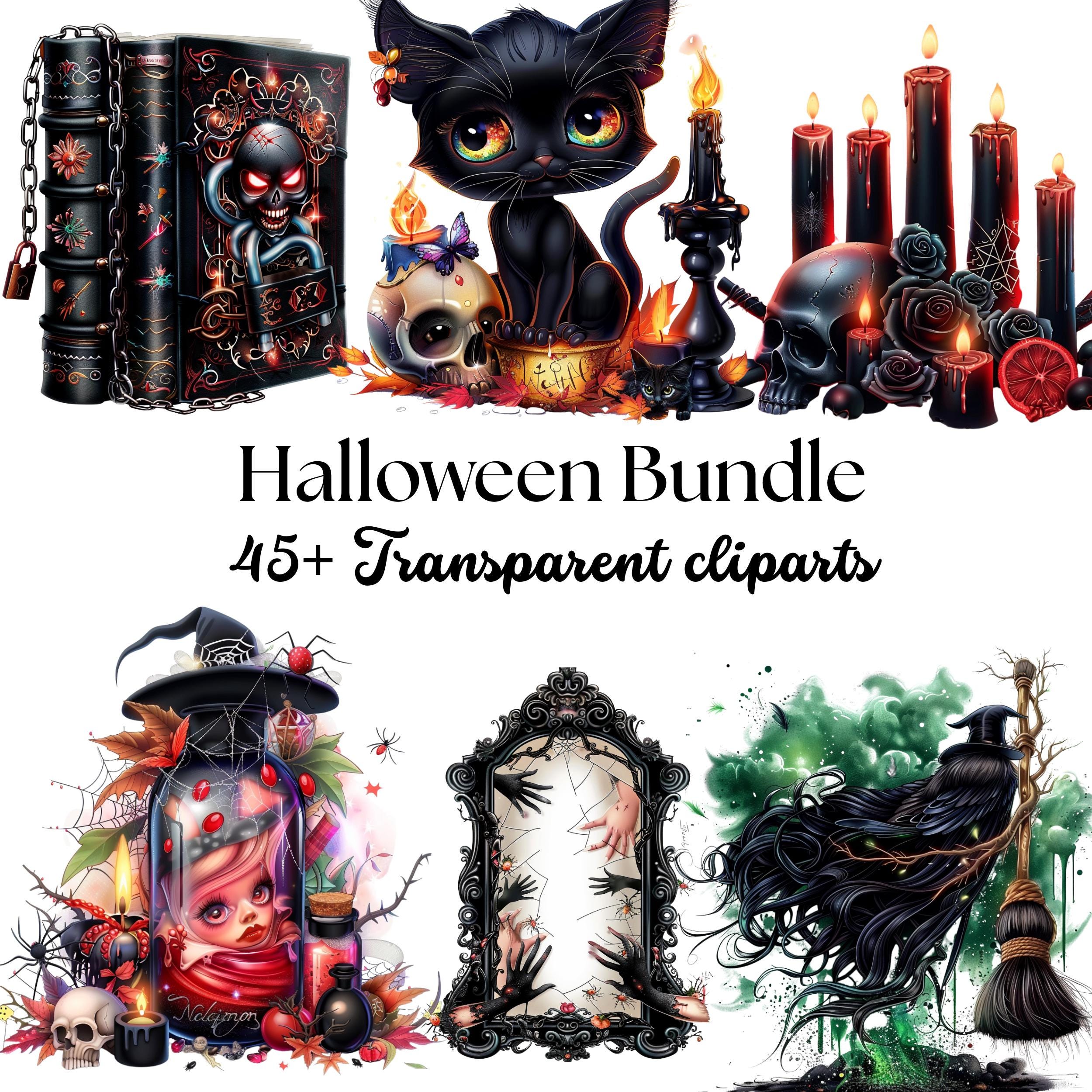 Halloween Clipart Mega Bundle: Witch, Ghost, Sublimation Designs