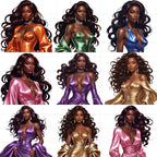 Glam Black Women Clipart Bundle: Afrocentric Fashion PNGs