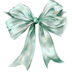 Watercolor Green Bow Clipart Bundle: Satin Ribbon PNG Graphics