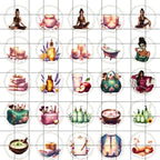 Black Women Selfcare Clipart PNG Bundle: Glam Goddess Illustrations