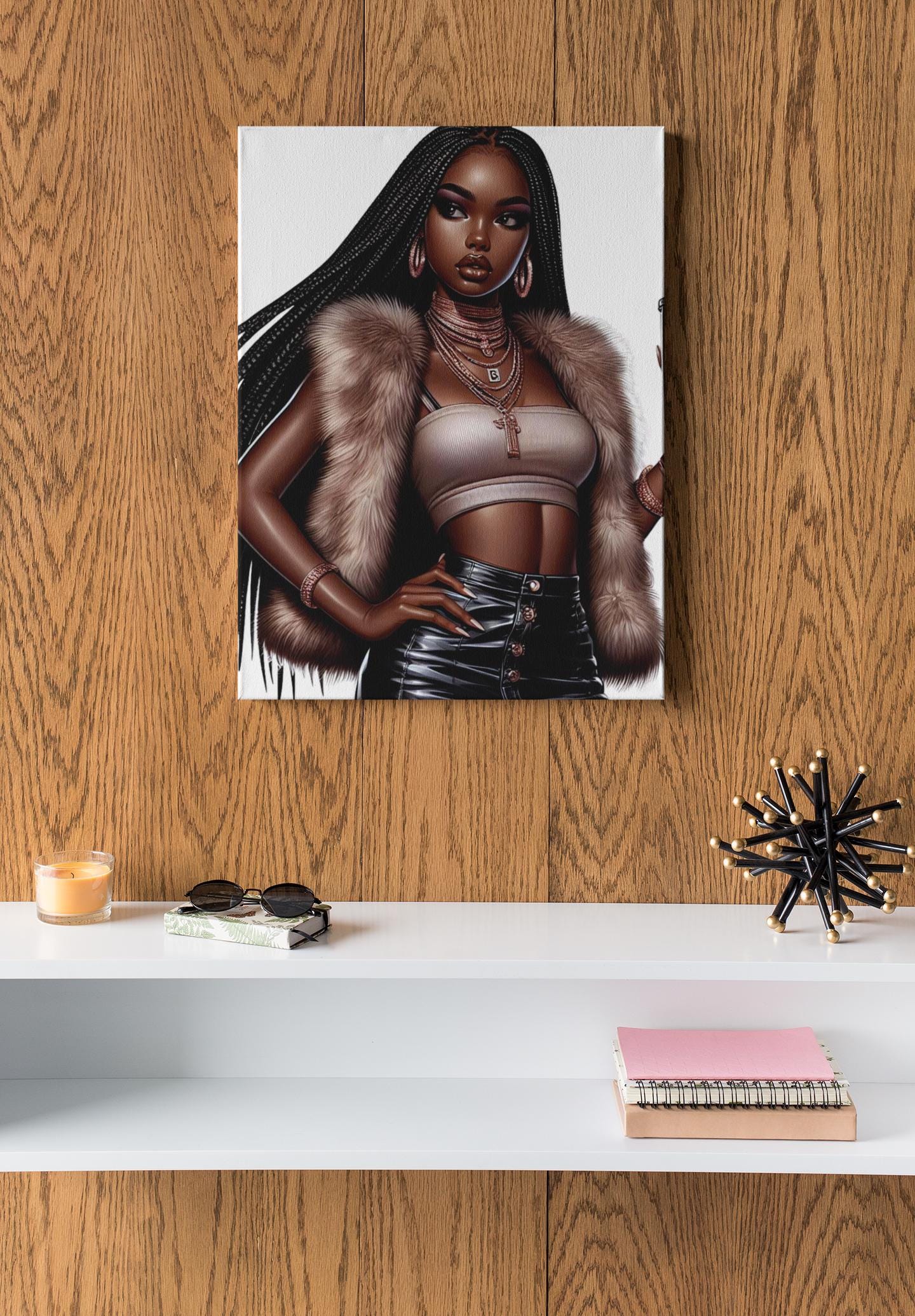 Black Woman Art: Glam Goddess Illustrations - Print-on-Demand, Journaling