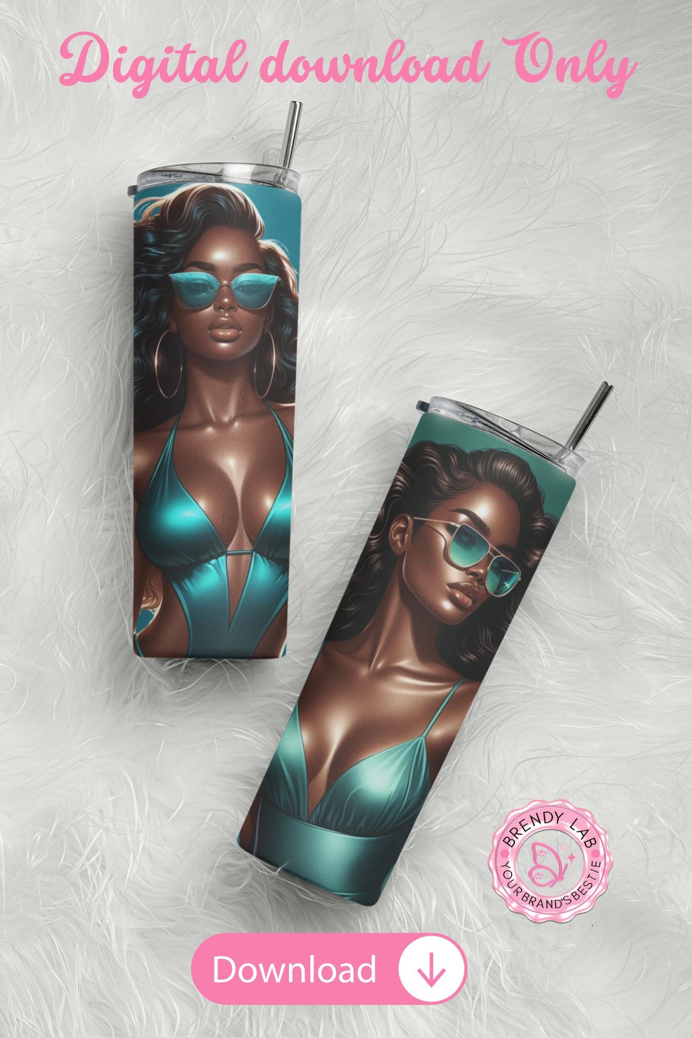 Black Woman Clipart Bundle – 16 Swimsuit PNGs for Summer Beach Design, Scrapbooking & POD