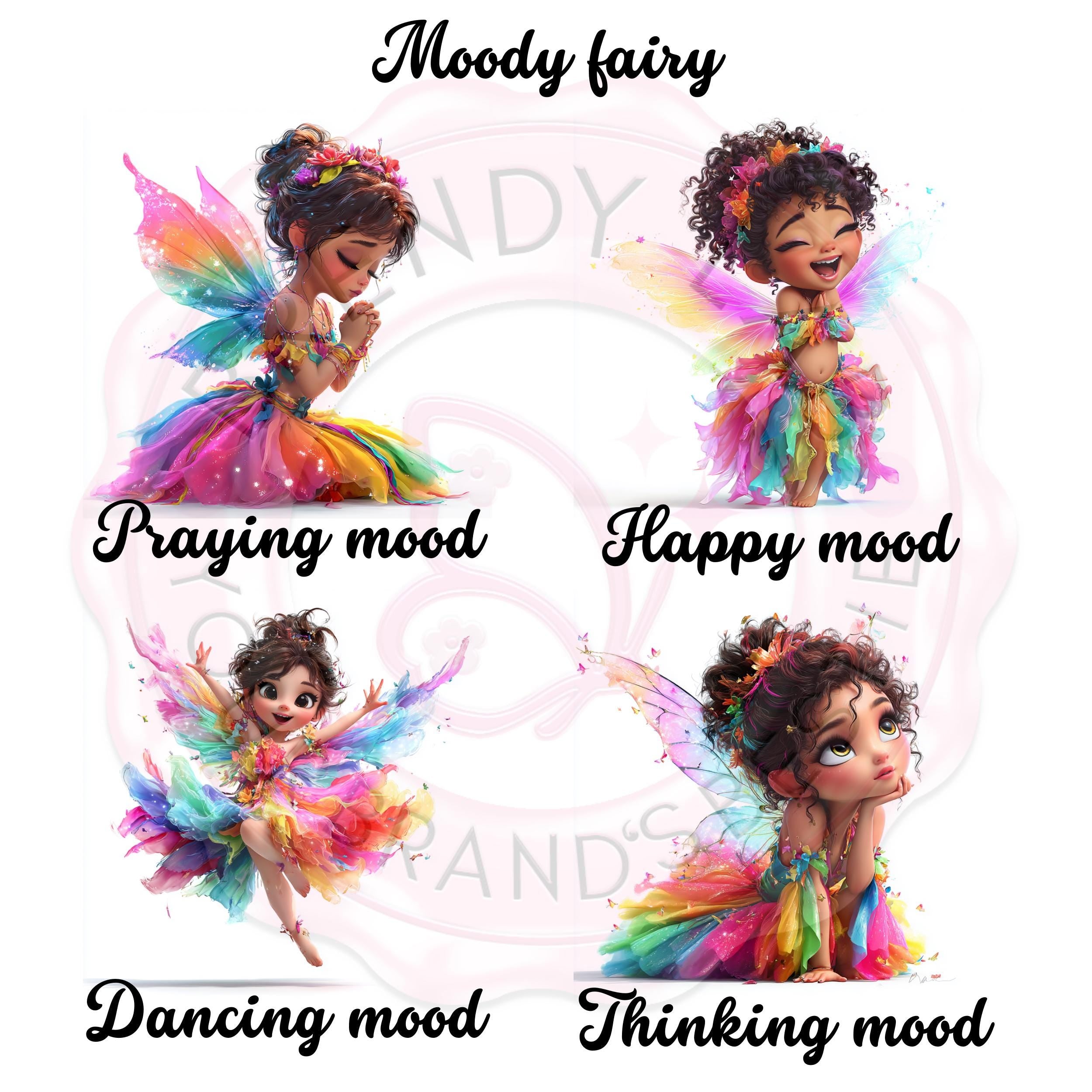 Rainbow Fairy Clipart Set: Magical Girls PNG