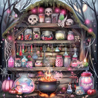 Witchy Halloween Backgrounds: Spooky Digital Clipart Bundle (PNG)
