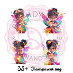 Rainbow Fairy Clipart Set: Magical Girls PNG
