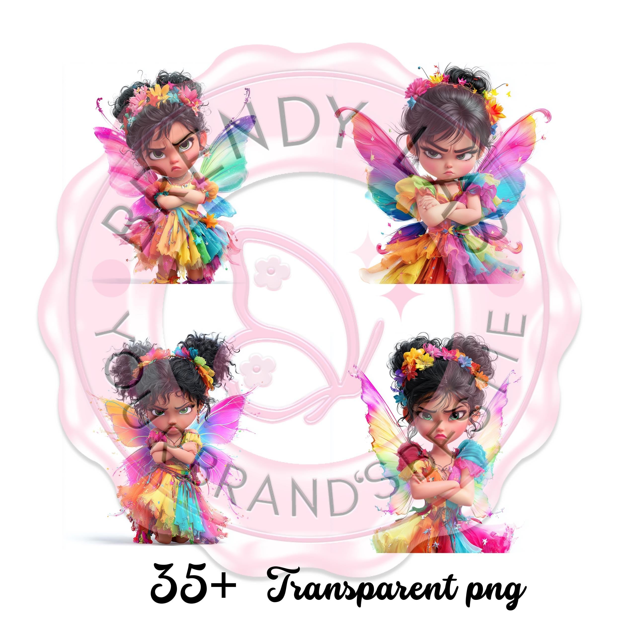 Rainbow Fairy Clipart Set: Magical Girls PNG