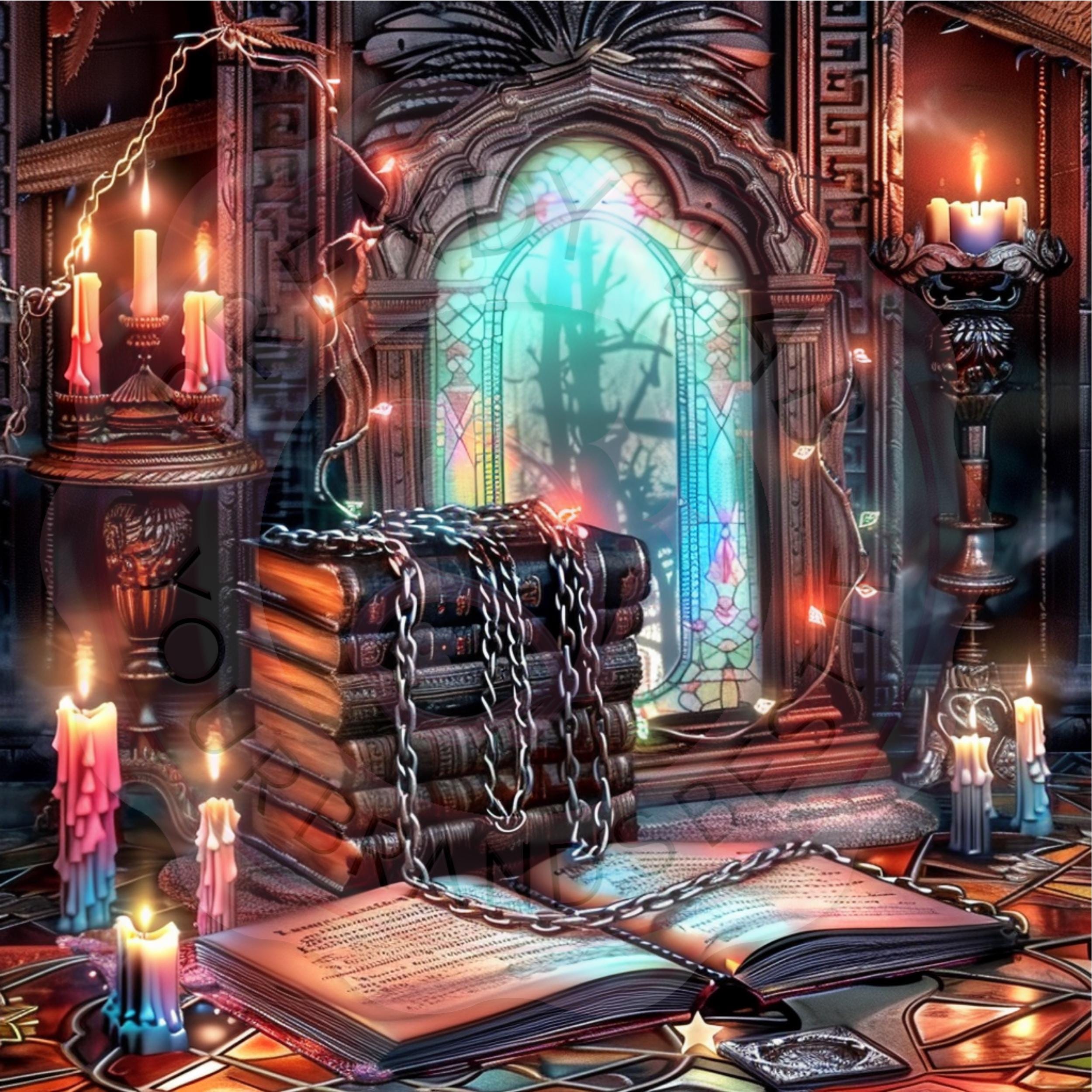 Witchy Halloween Backgrounds: Spooky Digital Clipart Bundle (PNG)