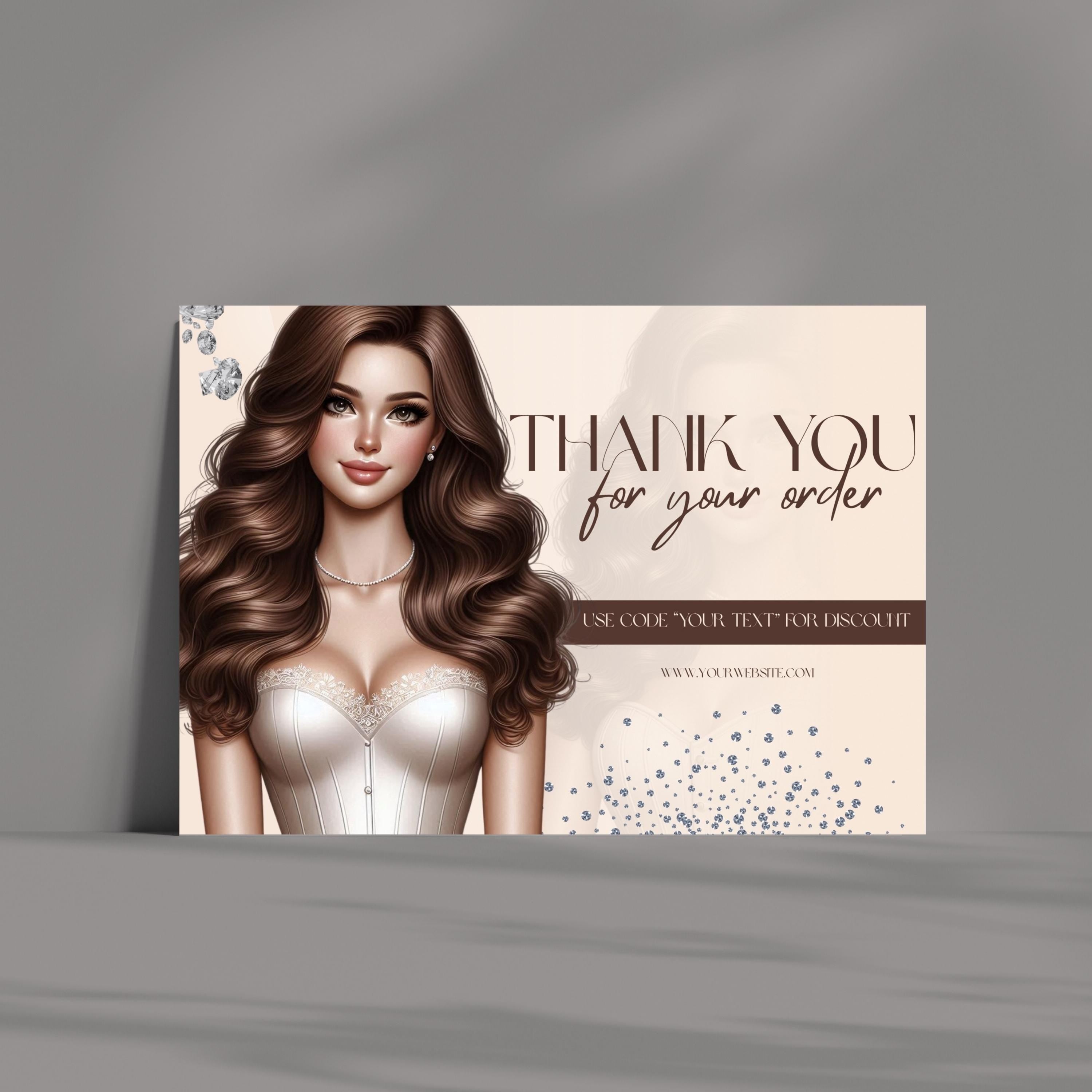 Elegant Brown Thank You Card Template: Small Business (Canva Editable)