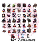 Halloween Clipart Mega Bundle: Gothic Spellbooks, Potions, Black Cats (Digital Download PNG)