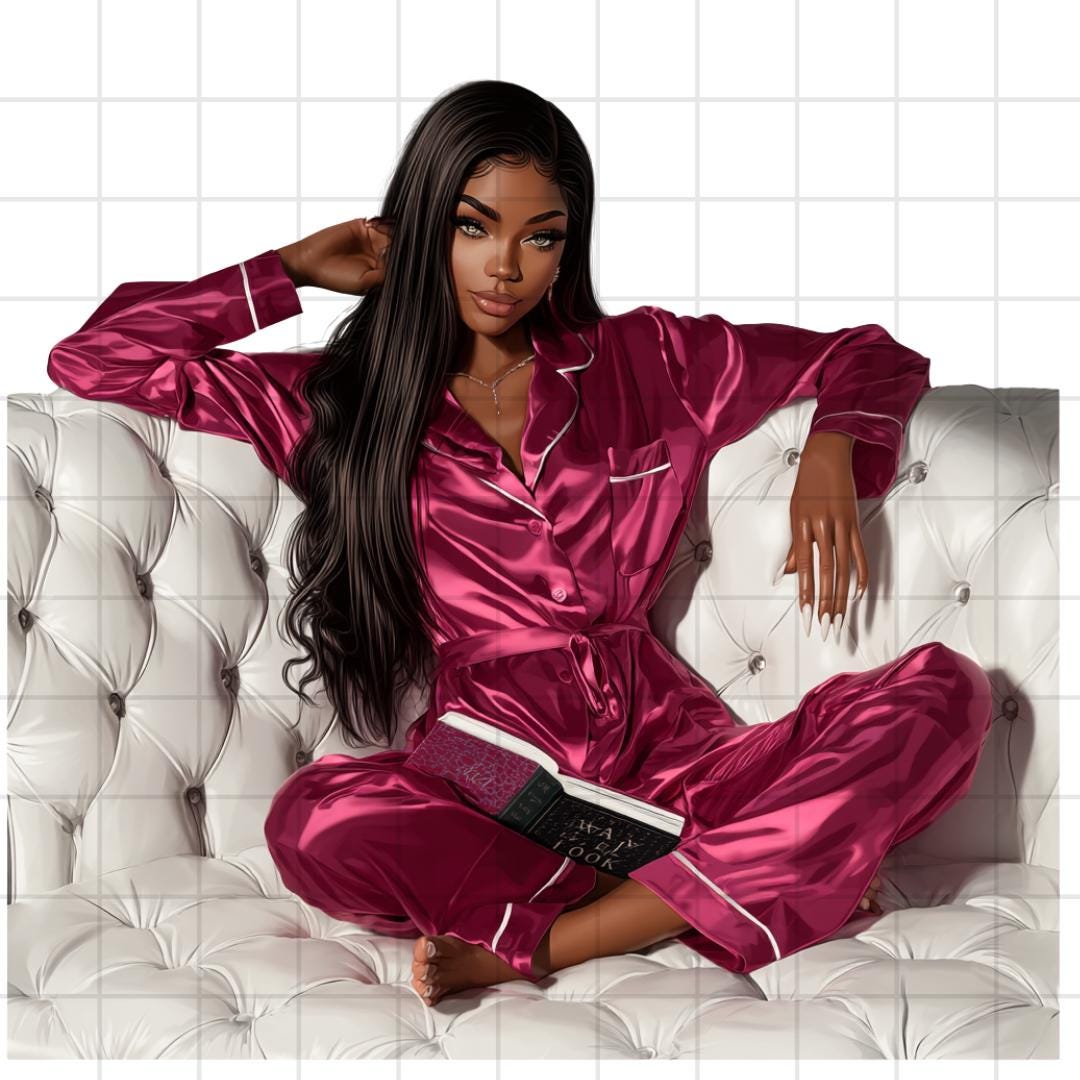 Black Women Selfcare Clipart PNG Bundle: Glam Goddess Illustrations