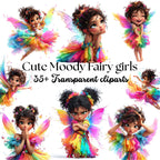 Rainbow Fairy Clipart Set: Magical Girls PNG