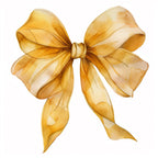 Watercolor Bow Clipart Bundle: Yellow Satin Ribbon PNG (Digital Download
