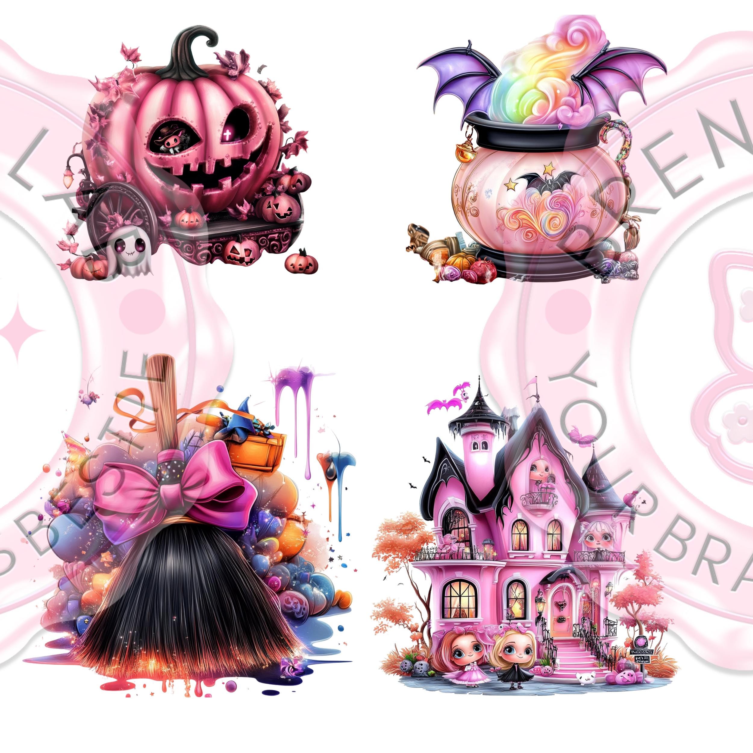 Halloween Clipart Bundle  for Crafters Transparent PNGs