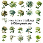 Floral Clipart Border PNG: Watercolor Wildflower Frame, Commercial Use
