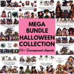 Halloween Clipart Mega Bundle: Witch, Ghost, Sublimation Designs
