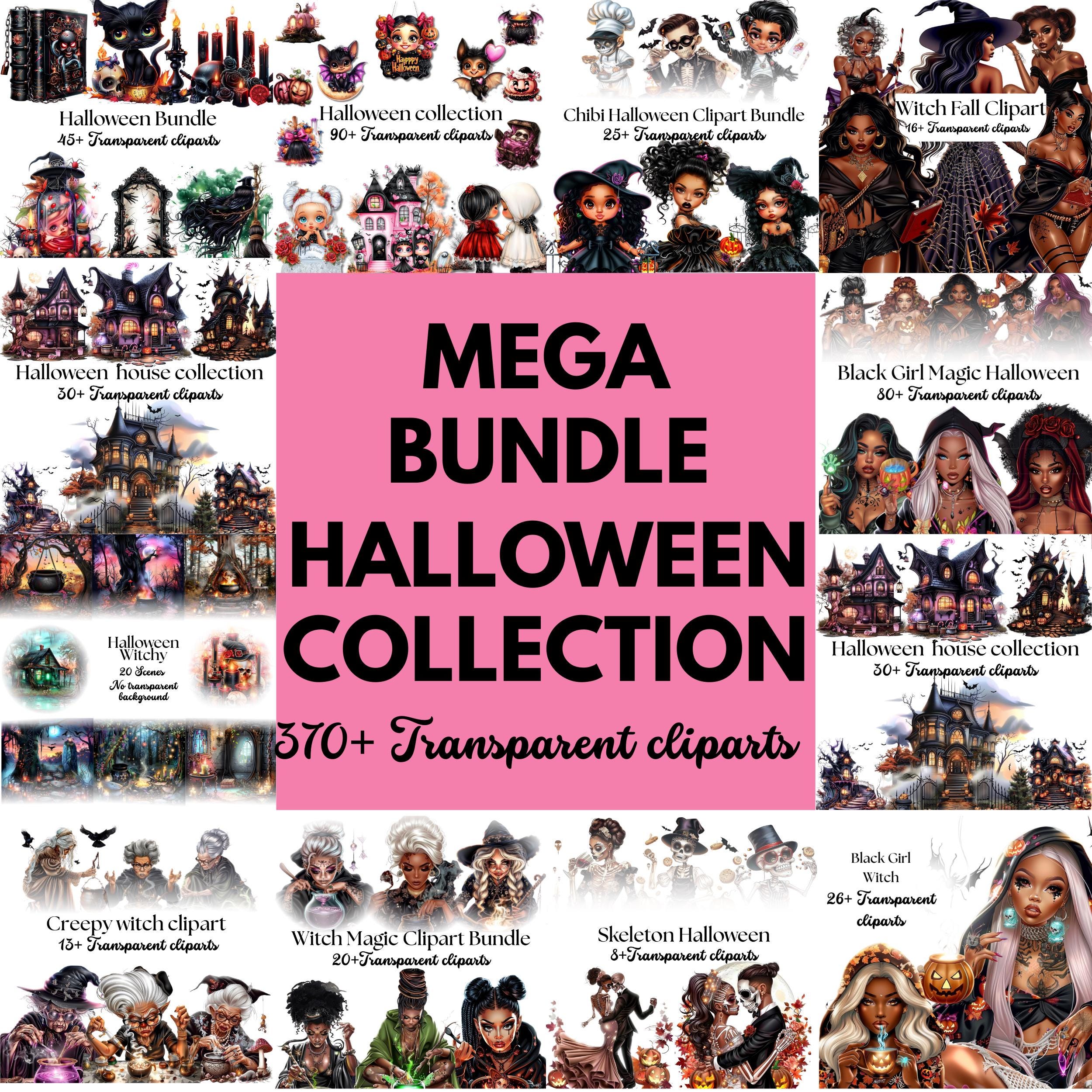 Halloween Clipart Mega Bundle: Witch, Ghost, Sublimation Designs