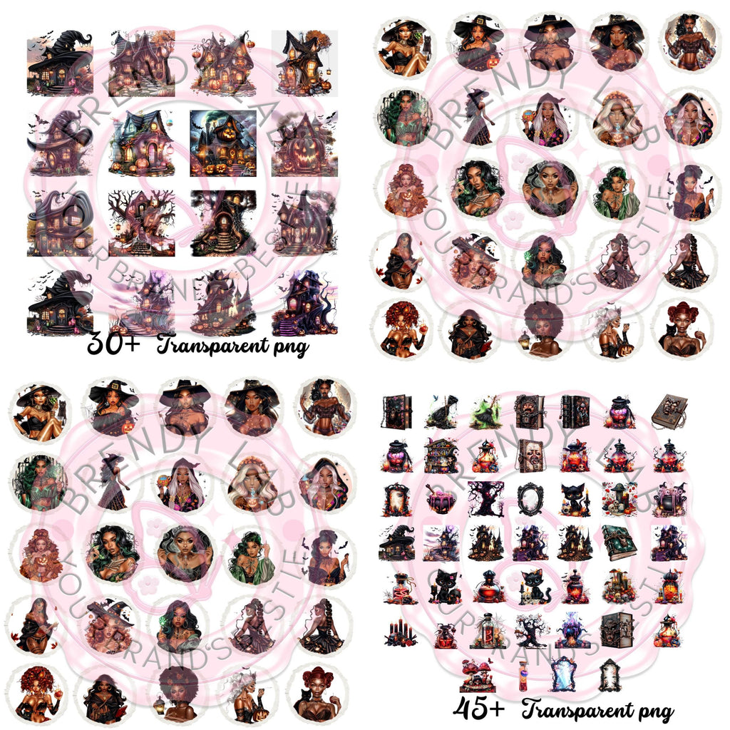 Halloween Clipart Mega Bundle: Witch, Ghost, Sublimation Designs